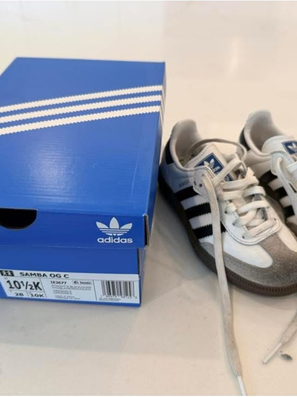 adidas Kids Samba OG C Sneakers - White, Black & Gray